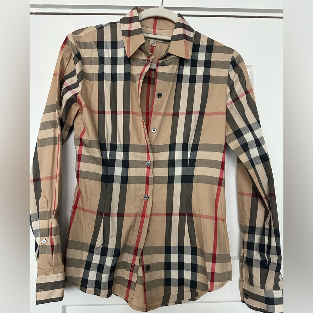 Burberry Brit button down plaid shirt